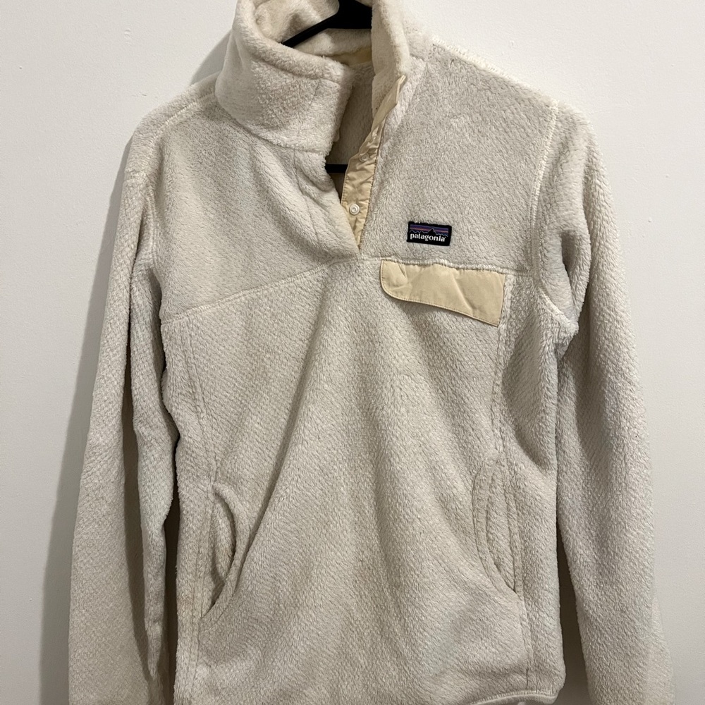 White Patagonia button down pullover